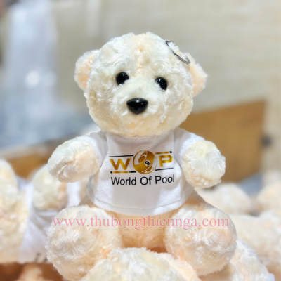 GẤU BÔNG MÓC KHÓA TEDDY THÊU LOGO CÔNG TY