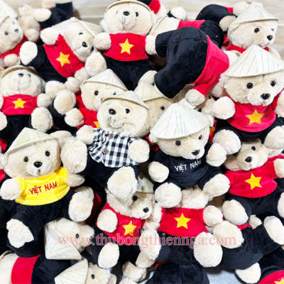 GẤU BÔNG TEDDY LÔNG THỎ VIỆT NAM IN LOGO HỢP ĐỒNG