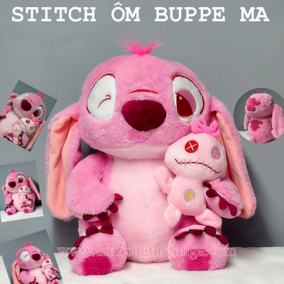 GẤU BÔNG STITCH ÔM BÚP BÊ MA